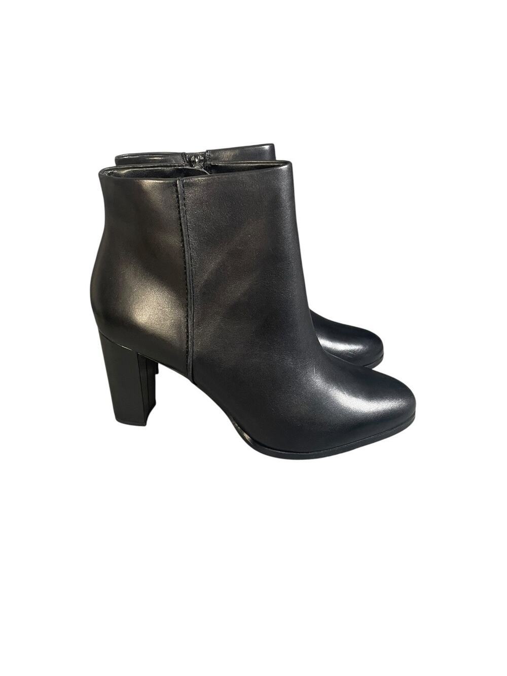 Clarks Women’s Kaylin Fern Black Leather Ankle Boots Size-10m